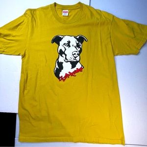 Supreme Pitbull Mens Medium Size Yellow Color Tee Shirt